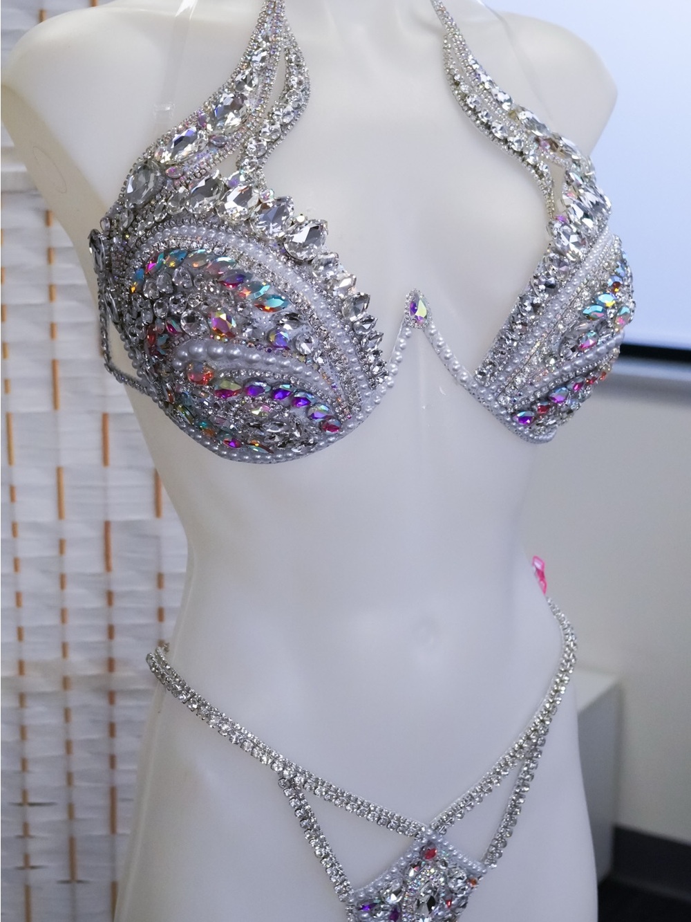 Silver Crystal-Embellished Bikini - FMG WBFF - GlamFit